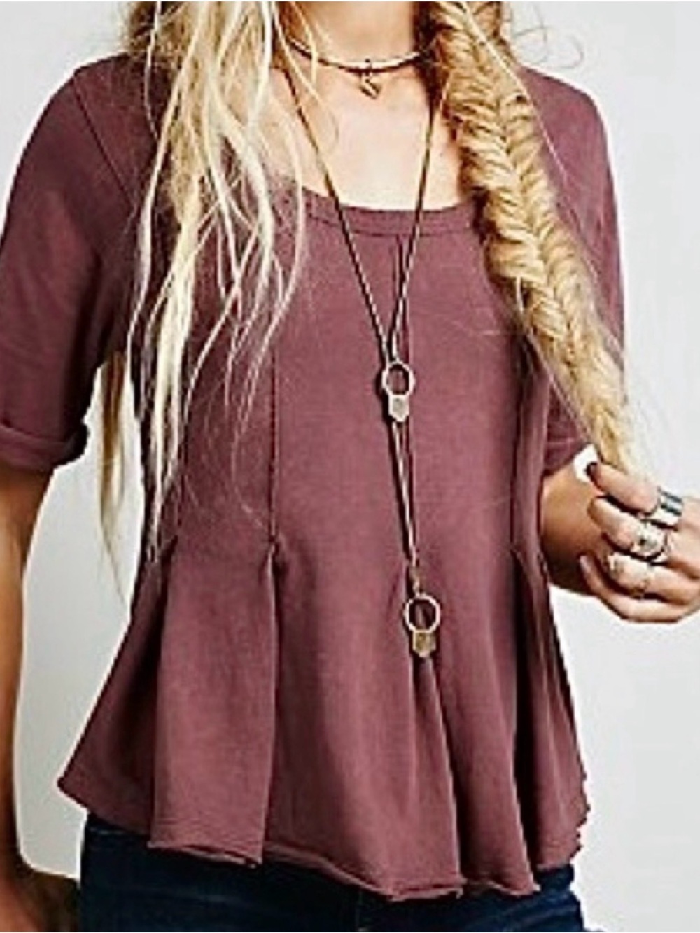 Free People - We The Free Drifter Pleated Peplum Top